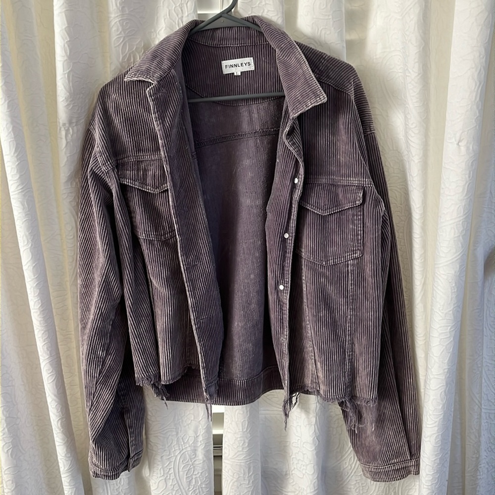 Purple cropped corduroy jacket